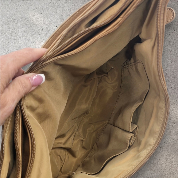 MultiSac Vegan Leather Hobo Tan Shoulder Bag - Picture 7 of 15